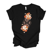 Flowers Bouquet Tee, Retro Flowers, Boho Circles & Retro Flower Design, premium unisex shirt, 3 color choices, 3x boho, 4x boho flowers