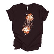 Flowers Bouquet Tee, Retro Flowers, Boho Circles & Retro Flower Design, premium unisex shirt, 3 color choices, 3x boho, 4x boho flowers