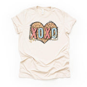 Valentine's Day Tee, Country Chic Leopard Heart with XOXO, Cute Heart Design, premium unisex shirt, 3 color choices, plus valentine tee