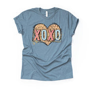 Valentine's Day Tee, Country Chic Leopard Heart with XOXO, Cute Heart Design, premium unisex shirt, 3 color choices, plus valentine tee
