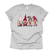 Valentine's Day Tee, Love Gnomes, Cute Valentine Gnomes Design, premium unisex shirt, 3 color choices, plus valentine tee