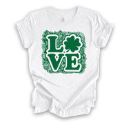 St Patrick's Day Tee, Cute LOVE St Patricks Mandala, Cute Clover Design, premium unisex tee, 4 color choices, 3x st patricks, 4x st patricks