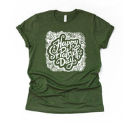 St Patrick's Day Tee, Cute Happy St Patricks Day Mandala Design, premium unisex tee, 3 color choices, 3x st patricks, 4x st patricks