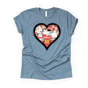 Valentine Tee, Cute Valentine Cats in a Heart, Valentine Cats Design, premium unisex shirt, 3 color choices, 3x valentine, 4x valentine