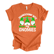 St Patrick's Day, Shamrockin' With My Gnomies, St Patrick's Gnomes Design, premium unisex tee, 3 color choices, 3x st patrick, 4x st patrick