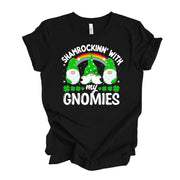 St Patrick's Day, Shamrockin' With My Gnomies, St Patrick's Gnomes Design, premium unisex tee, 3 color choices, 3x st patrick, 4x st patrick