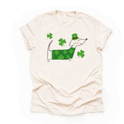 St Patrick's Day, Cute St Patrick's Day Dachshund, St Patrick Dog Design, premium unisex tee, 3 color choices, 3x st patrick, 4x st patrick