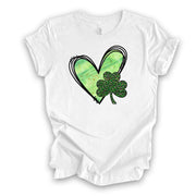 St Patrick's Day, Fun St Patrick's Hearts, Leopard Print Clover Design, premium unisex tee, 3 color choices, 3x st patrick, 4x st patrick