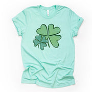 St Patrick's Day, Super Fun St Patrick's Day Clovers, Cute Clovers Design, premium unisex tee, 3 color choices, 3x st patrick, 4x st patrick