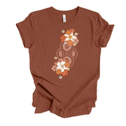 Flowers Bouquet Tee, Retro Flowers, Boho Circles & Retro Flower Design, premium unisex shirt, 3 color choices, 3x boho, 4x boho flowers
